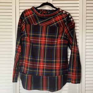 J. Crew holiday plaid blouse